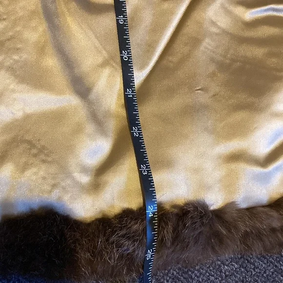 Women's Brown Real Rabbit Fur Jacket - Classic Cozy Coat - Picture 15 of 16